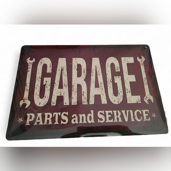 Vintage Garage Metal Signs Set - Red and Black - Picture 2 of 4